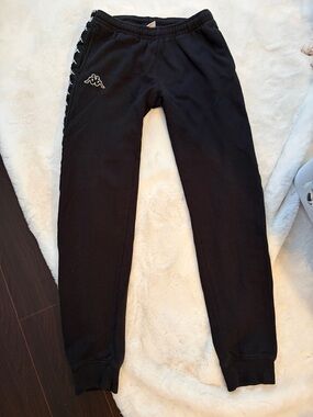 Kappa Black Kids Logo Tape Joggers